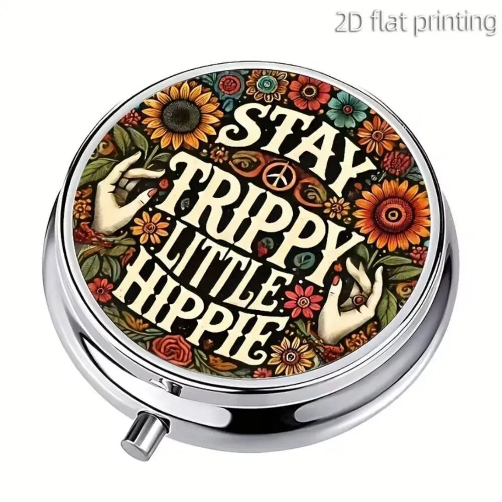 Hippie-Chic 60s Inspired Mother-Little-Helper Pill-Box STAY TRIPPY LITTLE HIPPIE